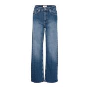 Blauwe Denim Wijde Pijp Jeans Part Two , Blue , Dames