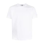 Logo Patch Korte Mouw Katoenen T-Shirt Comme des Garçons , White , Her...