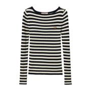 Navy Blue Boat Neck Sweaters Twinset , Multicolor , Dames