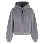 Terry Hoodie met Puff Paint Logo T by Alexander Wang , Gray , Dames