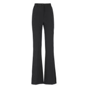 Zwarte Crêpe Broek met Zijzakken Elisabetta Franchi , Black , Dames