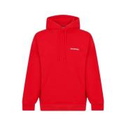 Rode Katoenen Logo Sweatshirt Balenciaga , Red , Heren