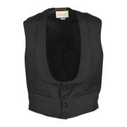 Wollen Mohair Gilet Gucci , Black , Heren