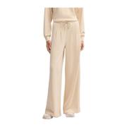 Wijde Pijp Sweatpants met Plooien Hugo Boss , Beige , Dames