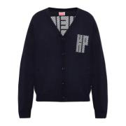 Cardigan met logo Kenzo , Blue , Heren