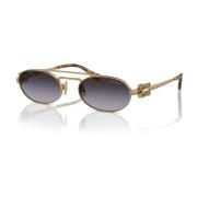 Ovale metalen zonnebril met dunne volumes Miu Miu , Yellow , Dames