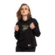 Zwarte Oversize Loungewear Sweatshirt Tommy Hilfiger , Black , Dames