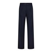 Hoge taille wol wijde pijpen broek Windsor , Blue , Dames