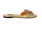 Glitter Sandalen voor Vrouwen Dolce & Gabbana , Yellow , Dames