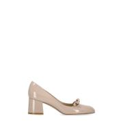 Roze Leren Decollete met Strik Detail Stuart Weitzman , Pink , Dames