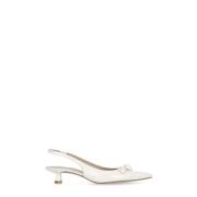 Witte leren slingback met hak Stuart Weitzman , White , Dames