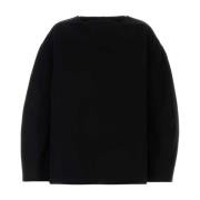 Oversize Zwarte Wollen Trui Jil Sander , Black , Heren