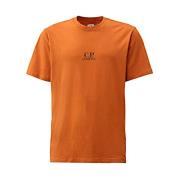 Casual Katoenen T-shirt C.p. Company , Orange , Heren