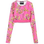 Barocco Print Fuchsia Pink Top Versace Jeans Couture , Pink , Dames