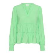 Lenteboeketblouse met V-hals Kaffe , Green , Dames