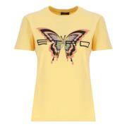 Gele Katoenen T-shirt met Logoborduursel Etro , Yellow , Dames