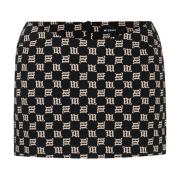 Monogram Mini Rok Zwart/Beige Misbhv , Multicolor , Dames