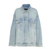 Blauwe Oversized Denim Jack 7 For All Mankind , Blue , Dames