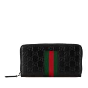 Pre-owned Leather wallets Gucci Vintage , Black , Dames