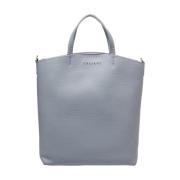 Blauwe Leren Shopper Tas Orciani , Blue , Dames