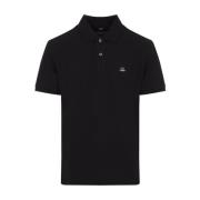 Zwarte Stretch Piquet Polo Shirt C.p. Company , Black , Heren