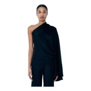 Asymmetrische Satijnen Top Rick Owens , Black , Dames