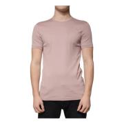 Bruin Katoen Ronde Hals T-shirt Dolce & Gabbana , Brown , Heren