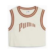 Grafische Cropped Tee Shirt Puma , White , Dames