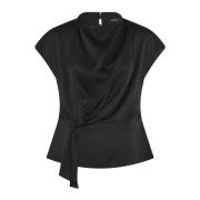 Zwarte Gedrapeerde Blouse Acaciabbtinja Stijl Bruuns Bazaar , Black , ...