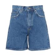 Indigo Medium Shorts voor Vrouwen Anine Bing , Blue , Dames