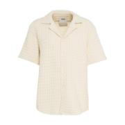 Witte Wafel Shirt 'Ecru Cuba' OAS , White , Heren