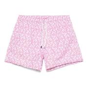 Polyester Zwemshorts met Elastische Riem Fedeli , Pink , Heren