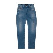 Klassieke Used-Look Jeans Elias Rumelis , Blue , Heren