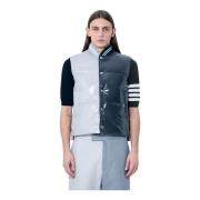 Hoogglans Contrast Dons Gilet Thom Browne , Gray , Heren