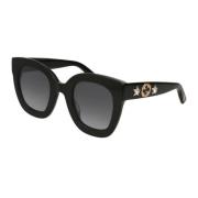 Rechthoekige oversized zonnebril met gedurfde acetaatrand Gucci , Blac...