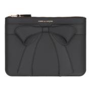 Strik Detail Leren Pouch Comme des Garçons , Black , Dames