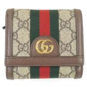 Pre-owned Canvas wallets Gucci Vintage , Beige , Dames