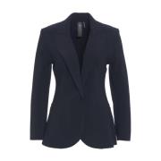 Blauwe Single-Breasted Blazer Chic Stijl Norma Kamali , Blue , Dames