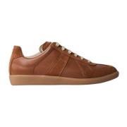 Italiaanse leren sneakers met suède panelen Maison Margiela , Orange ,...