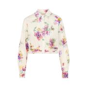 Klassieke Witte Blouse met Strass Details Liu Jo , Multicolor , Dames