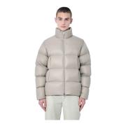 Gewatteerd donsjack met logopatch Moncler , Beige , Heren