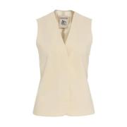 Beige Wollen Blazer Semicouture , Beige , Dames