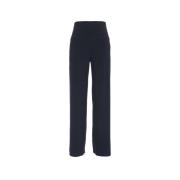 Blauwe Wijde Pijp Stretch Broek Norma Kamali , Blue , Dames