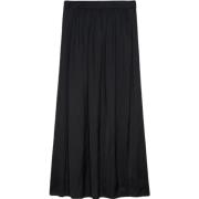 Zwarte Satijnen Split Rok Zadig & Voltaire , Black , Dames