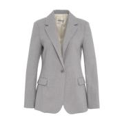 Grijze Single-Breasted Blazer Elegante Stijl Ottod'Ame , Gray , Dames