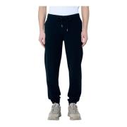 Logo Track Pant met elastische zoom Moncler , Black , Heren