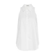 Witte Mouwloze Blouse Elegante Stijl Himon's , White , Dames