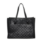 Zwarte Leren Shopper Tas Gianni Chiarini , Black , Dames