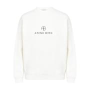 Monogram Ivory Sweatshirt Anine Bing , White , Dames