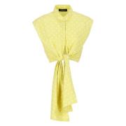 Gele Mouwloze Pois Patroon Overhemd Fabiana Filippi , Yellow , Dames